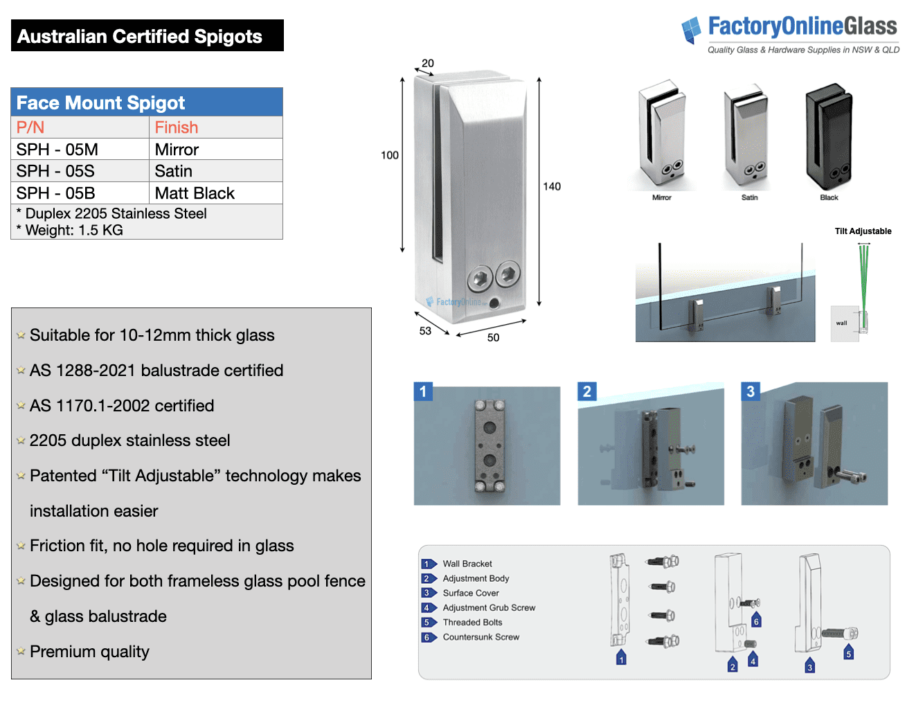 face mount spigot