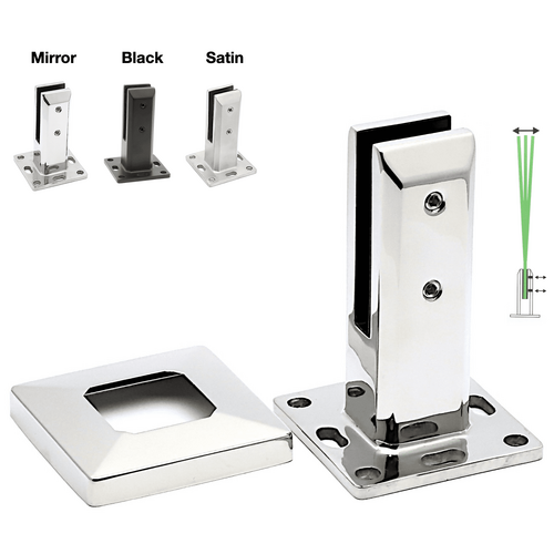 Square Deck Mount Glass Spigot - Mirror Finish